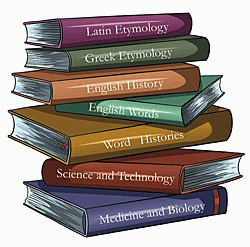 Books representing vocabulary resource books which are providing a variety of sources for English vocabulary words in the Word Information dictionary.